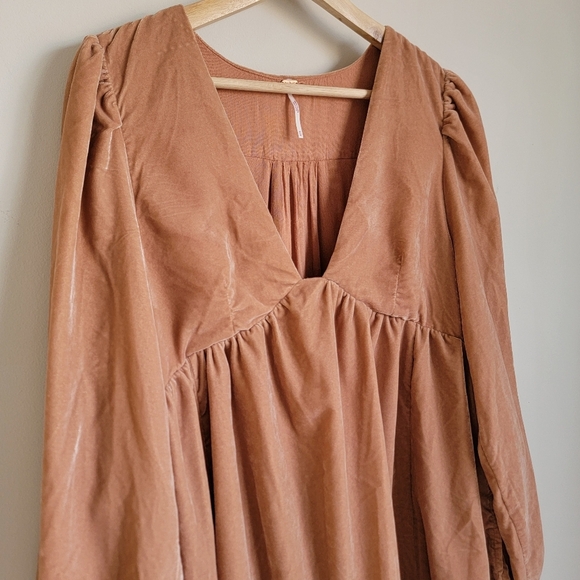 Free People Mini Dress in Light Brown - Picture 2 of 8